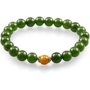 Green Good Luck Wealth Jade Bracelet Jewelry For Women Handmade Stretch Beaded